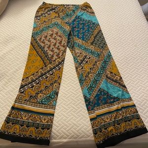 Patterned Wide Leg Pants